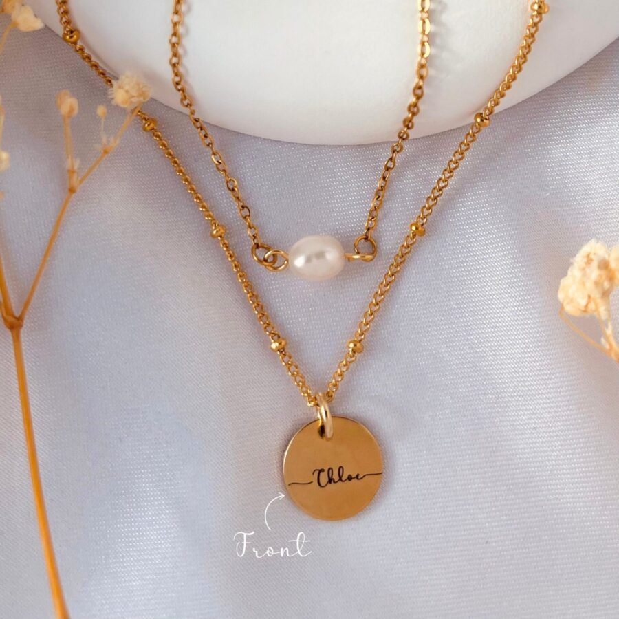 CHLOE Set - Personalized Name and Date Necklace - Image 2