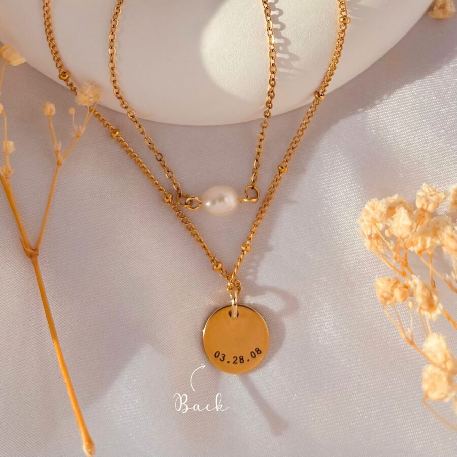 CHLOE Set - Personalized Name and Date Necklace - Image 3