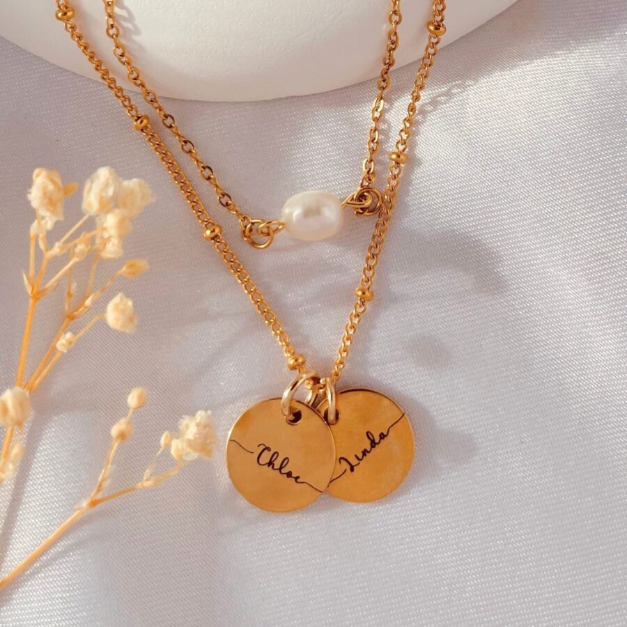 CHLOE Set - Personalized Name and Date Necklace - Image 6